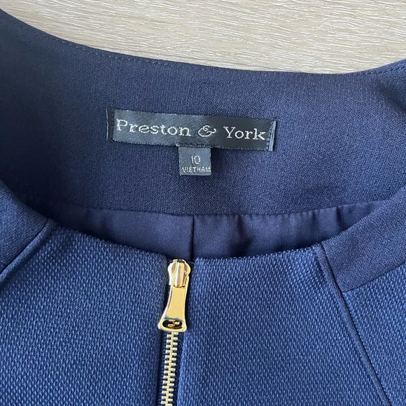 Preston and York Navy Blue Gold Zip Blazer - Picture 3 of 8